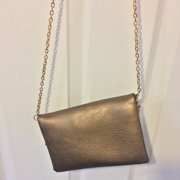 Bronze Metallic Crossbody w/ envelope foldover - Picture 7 of 7